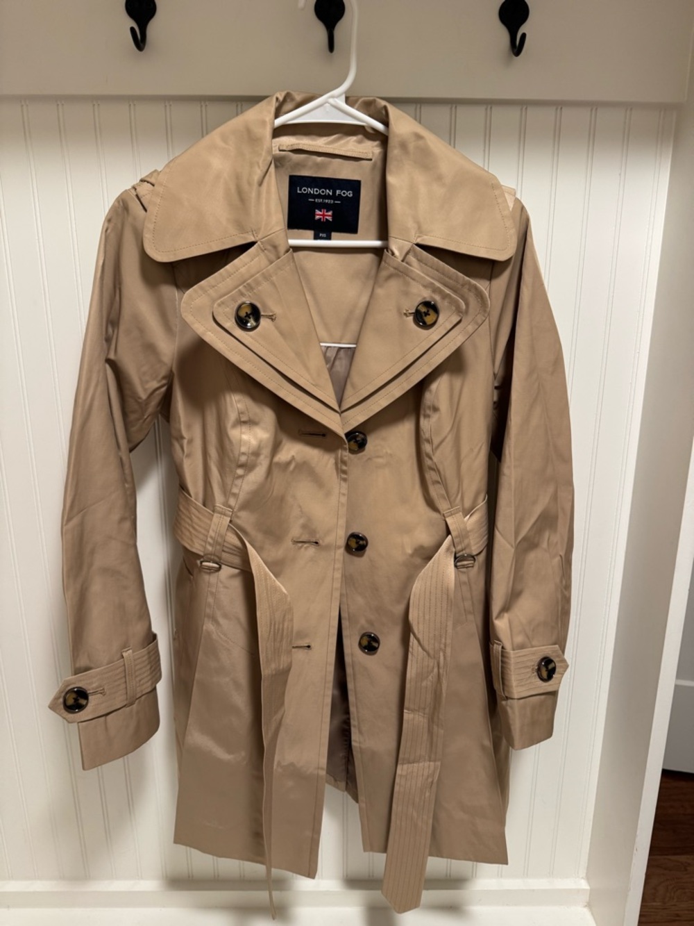 London Fog Beige Trench Coat with Belt